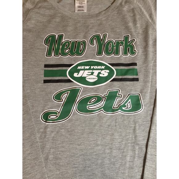 NFL Teens New York Jets Shirt Juniors Girls XL (15/17) Logo Grey Long Sleeve - Picture 3 of 4
